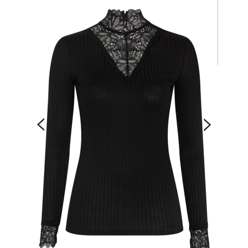 Topshop Black Long Sleeve Blouse